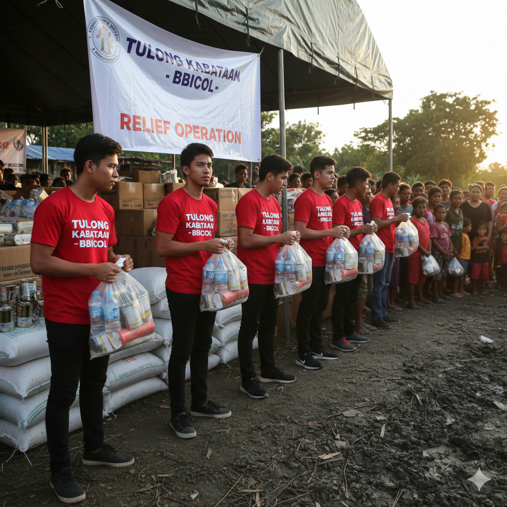 Bicol Distribute Aid in Disaster-Stricken Area